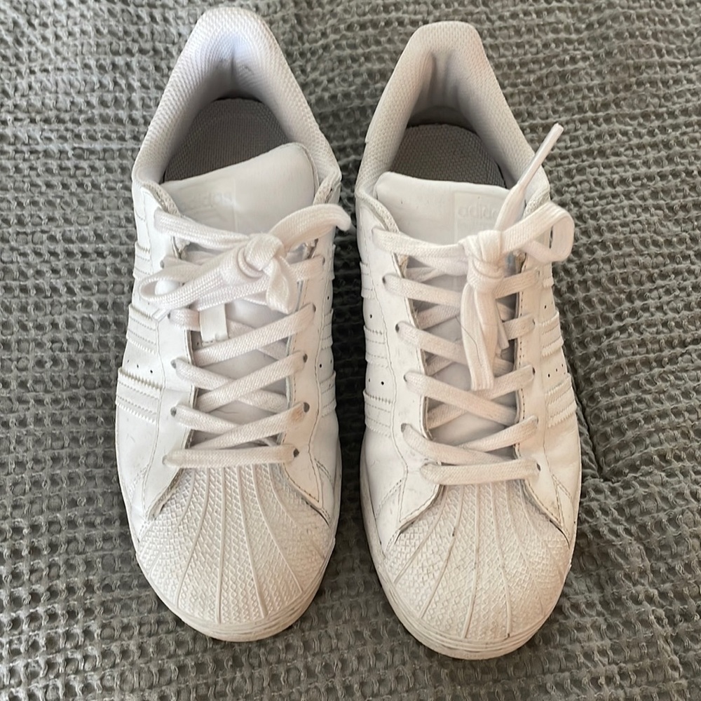 Adidas All White Superstar Gem